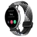 For Amazfit Watch GTR 2 22mm Magnetic Buckle Braided Watch Band(Z Dark Chocolate)