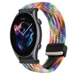 For Amazfit Sport Watch 3 22mm Magnetic Buckle Braided Watch Band(Colorful)