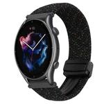 For Amazfit Sport Watch 3 22mm Magnetic Buckle Braided Watch Band(Starlight Bluck)