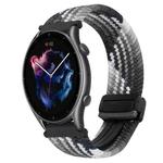 For Amazfit Sport Watch 3 22mm Magnetic Buckle Braided Watch Band(Z Dark Chocolate)