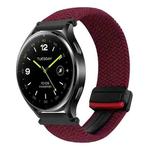 For Xiaomi Watch 2 22mm Magnetic Buckle Braided Watch Band(Dark Red)