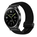 For Xiaomi Watch 2 22mm Magnetic Buckle Braided Watch Band(Metallic Black)