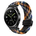 For Xiaomi Watch 2 22mm Magnetic Buckle Braided Watch Band(Camouflage Colorful)