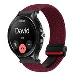 For Xiaomi Watch S3 22mm Magnetic Buckle Braided Watch Band(Dark Red)