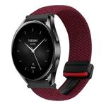 For Xiaomi Watch S2 22mm Magnetic Buckle Braided Watch Band(Dark Red)