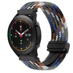 For Xiaomi Watch S1 Pro 22mm Magnetic Buckle Braided Watch Band(Denim Colorful)