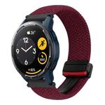 For Xiaomi Watch S1 Active 22mm Magnetic Buckle Braided Watch Band(Dark Red)