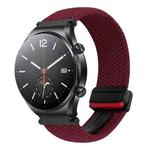 For Xiaomi Watch S1 22mm Magnetic Buckle Braided Watch Band(Dark Red)