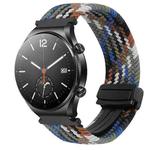 For Xiaomi Watch S1 22mm Magnetic Buckle Braided Watch Band(Denim Colorful)