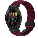 For Garmin Forerunner 265 22mm Magnetic Buckle Braided Watch Band(Wine Red)