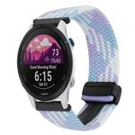 For Garmin Forerunner 255 Music 22mm Magnetic Buckle Braided Watch Band(Violet)