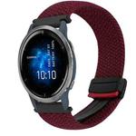 For Garmin Venu 2 22mm Magnetic Buckle Braided Watch Band(Wine Red)