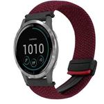 For Garmin Vivoactive 4 22mm Magnetic Buckle Braided Watch Band(Wine Red)