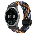 For Garmin Vivoactive 4 22mm Magnetic Buckle Braided Watch Band(Camouflage Color)