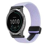 For Garmin Vivoactive 4 22mm Magnetic Buckle Braided Watch Band(Purple)