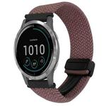 For Garmin Vivoactive 4 22mm Magnetic Buckle Braided Watch Band(Smoky Purple)