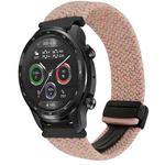 For Ticwatch Pro X 22mm Magnetic Buckle Braided Watch Band(Pink Color)