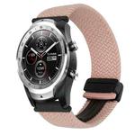 For Ticwatch Pro 2020 22mm Magnetic Buckle Braided Watch Band(Pink)