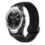 For Ticwatch Pro 2020 22mm Magnetic Buckle Braided Watch Band(Starlight Black)