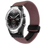 For Ticwatch Pro 2020 22mm Magnetic Buckle Braided Watch Band(Smoke Purple)