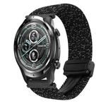 For Ticwatch Pro 2021 22mm Magnetic Buckle Braided Watch Band(Stars Black)