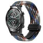 For Ticwatch Pro 2021 22mm Magnetic Buckle Braided Watch Band(Denim Blue)