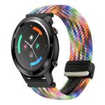 For Ticwatch GTX 22mm Magnetic Buckle Braided Watch Band(Colorful)