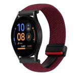 For Samsung Galaxy Watch FE 40mm 20mm Magnetic Buckle Braided Watch Strap(Black Sand Red)