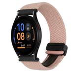 For Samsung Galaxy Watch FE 40mm 20mm Magnetic Buckle Braided Watch Strap(Pink)