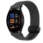 For Samsung Galaxy Watch FE 40mm 20mm Magnetic Buckle Braided Watch Strap(Metallic  Black)