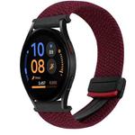 For Samsung Galaxy Watch FE 40mm 20mm Magnetic Buckle Braided Watch Strap(Wine Red)