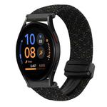 For Samsung Galaxy Watch FE 40mm 20mm Magnetic Buckle Braided Watch Strap(Starlight Black)