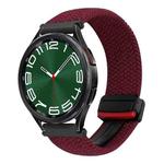 For Samsung Galaxy Watch 6 Classic 20mm Magnetic Buckle Braided Watch Strap(Black Sand Red)