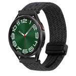 For Samsung Galaxy Watch 6 Classic 20mm Magnetic Buckle Braided Watch Strap(Graphite Black)