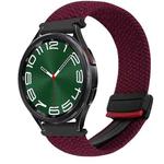 For Samsung Galaxy Watch 6 Classic 20mm Magnetic Buckle Braided Watch Strap(Wine Red)