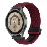 For Samsung Galaxy Watch 5 Pro 20mm Magnetic Buckle Braided Watch Strap(Black Sand Red)