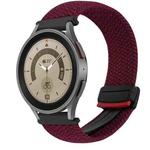 For Samsung Galaxy Watch 5 Pro 20mm Magnetic Buckle Braided Watch Strap(Wine Red)