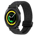 For Samsung Gear Sport 20mm Magnetic Buckle Braided Watch Strap(Graphite Black)