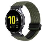 For Samsung Galaxy Watch Active 2 20mm Magnetic Buckle Braided Watch Strap(Olive Green)