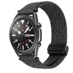 For Samsung Galaxy Watch 3 41mm 20mm Magnetic Buckle Braided Watch Strap(Metallic  Black)