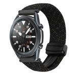 For Samsung Galaxy Watch 3 41mm 20mm Magnetic Buckle Braided Watch Strap(Starlight Black)