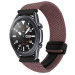 For Samsung Galaxy Watch 3 41mm 20mm Magnetic Buckle Braided Watch Strap(Smoky Purple)