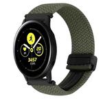 For Samsung Galaxy Watch Active 20mm Magnetic Buckle Braided Watch Strap(Olive Green)