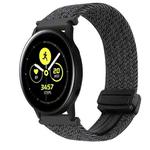 For Samsung Galaxy Watch Active 20mm Magnetic Buckle Braided Watch Strap(Metallic  Black)