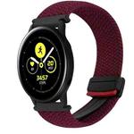 For Samsung Galaxy Watch Active 20mm Magnetic Buckle Braided Watch Strap(Wine Red)