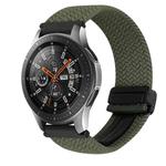 For Samsung Galaxy Watch 42mm 20mm Magnetic Buckle Braided Watch Strap(Olive Green)