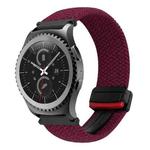 For Samsung Gear S2 Classic 20mm Magnetic Buckle Braided Watch Strap(Black Sand Red)