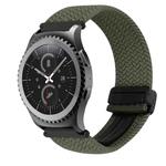 For Samsung Gear S2 Classic 20mm Magnetic Buckle Braided Watch Strap(Olive Green)