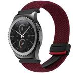 For Samsung Gear S2 Classic 20mm Magnetic Buckle Braided Watch Strap(Wine Red)