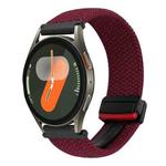 For Samsung Galaxy Watch 7 20mm Magnetic Buckle Braided Watch Strap(Black Sand Red)